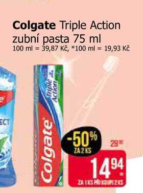 Colgate Triple Action zubní pasta 75 ml Teta drogerie