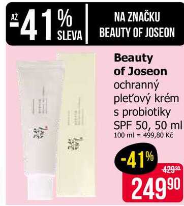 Beauty of Joseon ochranný pleťový krém s probiotiky SPF 50, 50 ml 