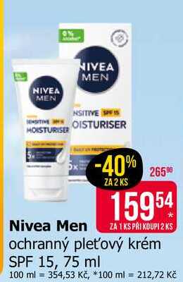 Nivea Men ochranný pleťový krém SPF 15, 75 ml Teta drogerie