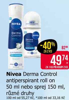 Nivea Derma Control antiperspirant roll on 50 ml Teta drogerie
