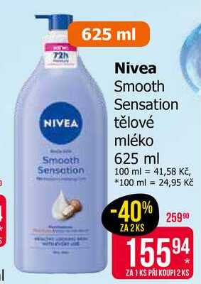 NIVEA tělové mléko Smooth Sensation 625 ml Teta drogerie