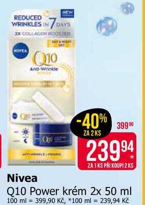 Nivea Q10 Power krém 2x 50 ml Teta drogerie