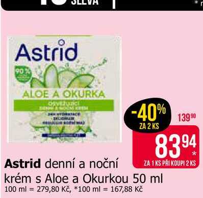 Astrid denní a noční krém s Aloe a Okurkou 50 ml Teta drogerie