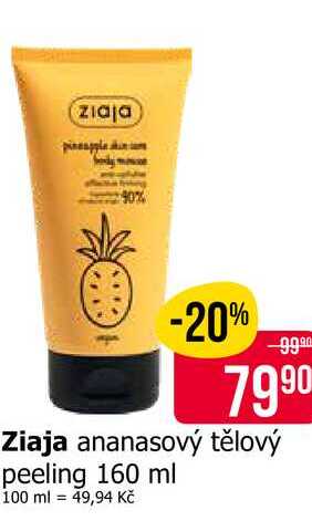 Ziaja ananasový tělový peeling 160 ml Teta drogerie