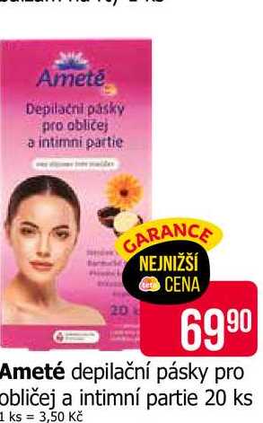 Ameté depilační pásky pro obličej a intimní partie 20 ks Teta drogerie