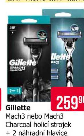 Gillette Mach3 Charcoal holicí strojek + 2 náhradní hlavice Teta drogerie