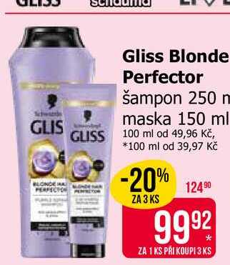 Gliss Blonde Perfector šampon 250 ml Teta drogerie