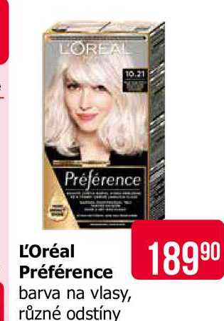 L'Oréal Préférence barva na vlasy, různé odstíny Teta drogerie