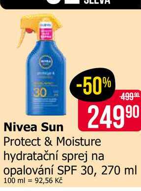 Nivea Sun Protect & Moisture hydratační sprej na opalování SPF 30, 270 ml