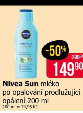 Nivea Sun mléko po opalování prodlužující opálení 200 ml Teta drogerie