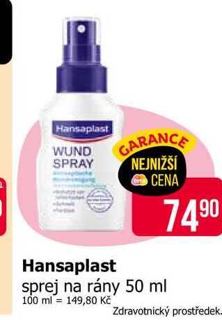 Hansaplast sprej na rány 50 ml Teta drogerie