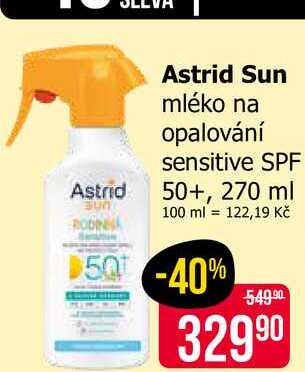 Astrid Sun mléko na opalování sensitive SPF 50+, 270 ml Teta drogerie