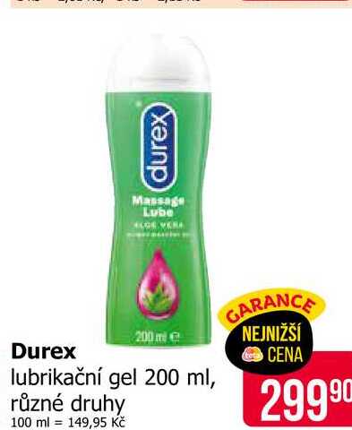 Durex lubrikační gel 200 ml Teta drogerie