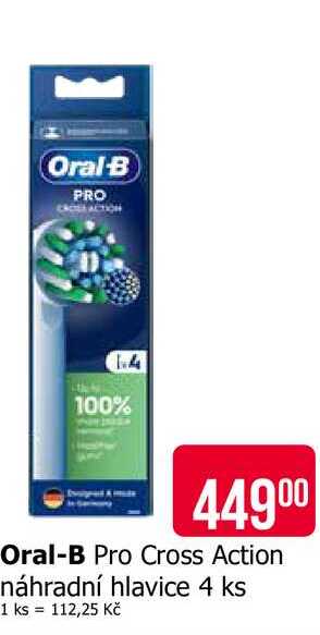 Oral-B Pro Cross Action náhradní hlavice 4 ks Teta drogerie