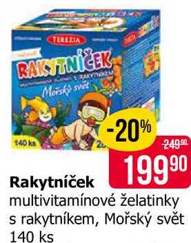 Rakytníček multivitamínové želatinky s rakytníkem, Mořský svět 140 ks Teta drogerie