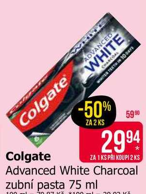 Colgate Advanced White Charcoal zubní pasta 75 ml Teta drogerie
