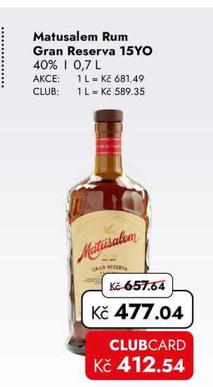 Matusalem Rum Gran Reserva 15YO 40% 0,7 L  