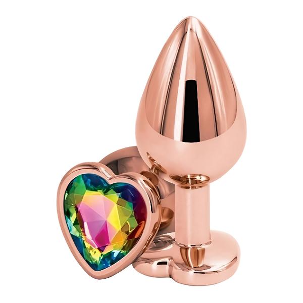 Sexy Elephant Anální kolík s diamantem Rose Gold Heart, malý