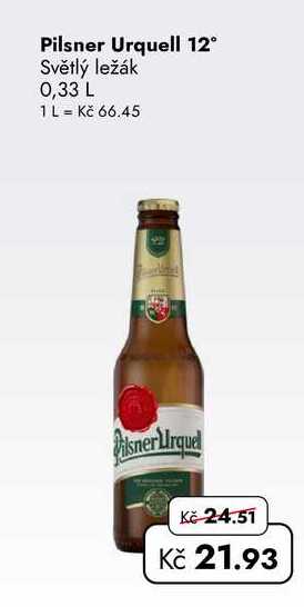 Pilsner Urquell 12° Světlý ležák 0,33 L  