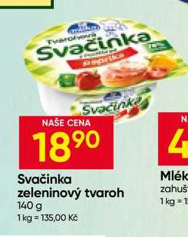 Milko Svačinka zeleninový tvaroh 140 g