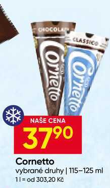 Cornetto vybrané druhy 115-125 ml