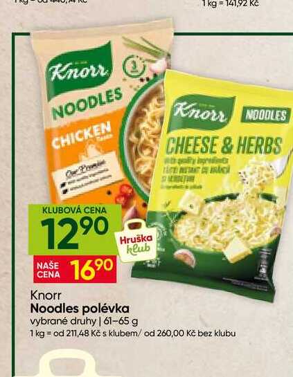 Knorr Noodles polévka vybrané druhy 61-65 g 