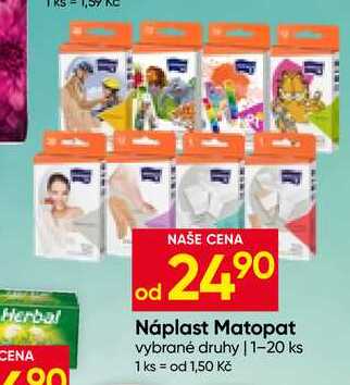 Náplast Matopat vybrané druhy 1-20 ks Hruška