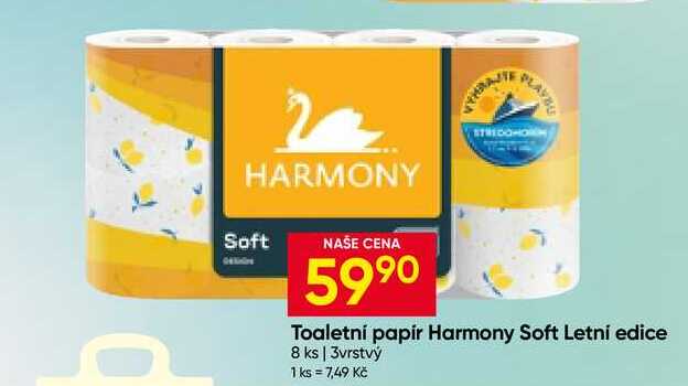 Toaletní papír Harmony Soft Letní edice 8 ks 3vrstvý 