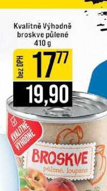 Kvalitně Výhodně broskve půlené 410 g 