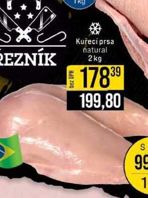 Kuřecí prsa natural 2 kg