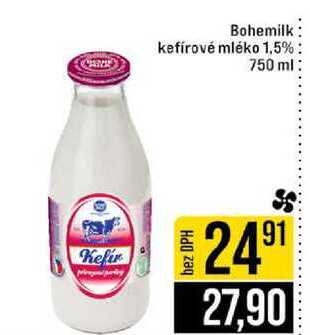Bohemilk kefírové mléko 1,5% 750 ml