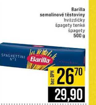Barilla semolinové těstoviny hvězdičky špagety tenké špagety 500 g 