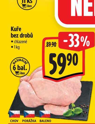 Kuře  bez drobů  1 kg