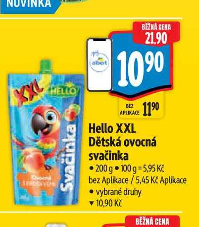   Hello XXL Dětská ovocná svačinka 200 g 