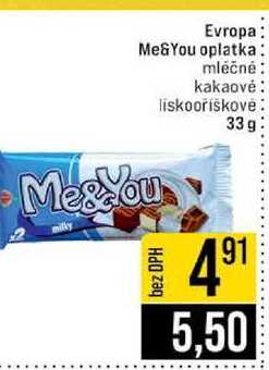 Evropa Me&You oplatka mléčné kakaovė liskooříškovė 33g