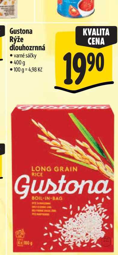 Gustona Rýže dlouhozrnná varné sáčky 400 g 