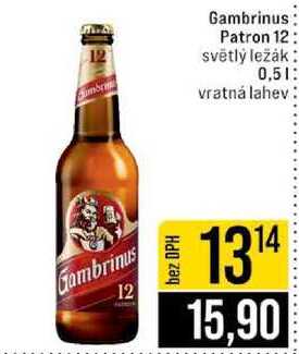 Gambrinus Patron 12 světlý ležák 0,5l
