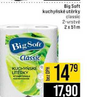 Big Soft kuchyňské utěrky classic 2-vrstvé 2x51m JIP