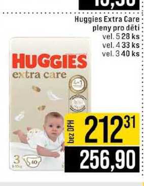 Huggies Extra Care pleny pro děti vel. 528 ks vel. 433 ks vel. 340 ks JIP