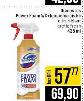 Domestos Power Foam WC+koupelna čistič citrus blast arctic fresh 435 ml JIP