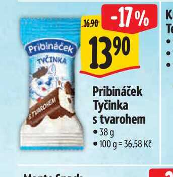   Pribináček Tyčinka s tvarohem 38 g 