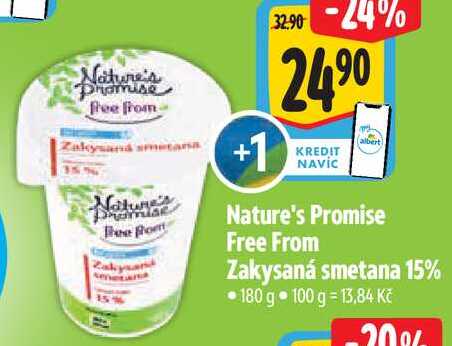 Nature's Promise Free From Zakysaná smetana 15%, 180 g 