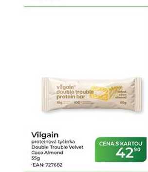 Vilgain proteinová tyčinka Double Trouble Velvet Coco Almond 55g