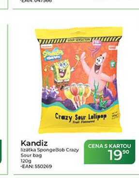 Kandiz lizatka SpongeBob Crazy Sour bag 120g