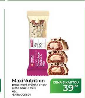 MaxiNutrition proteinová tyčinka chocolate cookie milk 45g