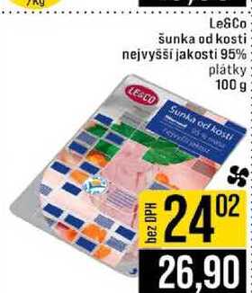 Le&Co šunka od kosti nejvyšší jakosti 95% plátky 100 g 
