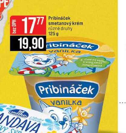 Pribináček smetanový krém různé druhy 125 g 