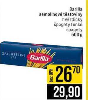 Barilla semolinové těstoviny hvězdičky špagety tenké špagety 500 g 