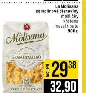 La Molisana semolinové těstoviny Molisana vřetena mezzi rigate 500 g 