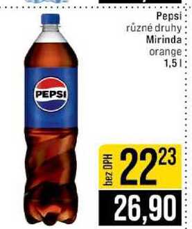 Pepsi různé druhy Mirinda orange 1,5l